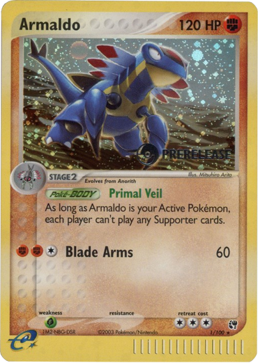 Armaldo (1/100) (Prerelease Promo) [EX: Sandstorm] 