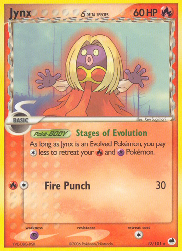 Jynx (17/101) (Delta Species) [EX: Dragon Frontiers] 