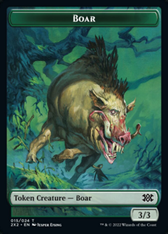 Boar // Aven Initiate Double-Sided Token [Double Masters 2022 Tokens] 