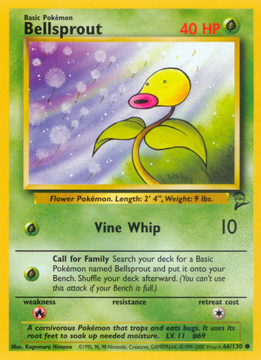 Bellsprout (66/130) [Base Set 2] 