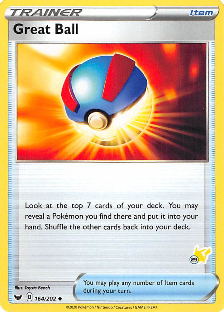 Great Ball (164/202) (Pikachu Stamp #29) [Battle Academy 2022] 