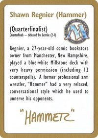 1996 Shawn "Hammer" Regnier Biography Card [World Championship Decks] 