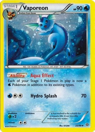 Vaporeon (22/98) (Cosmos Holo) [XY: Ancient Origins] 