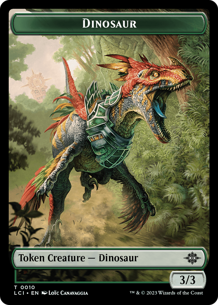 Gnome // Dinosaur (0010) Double-Sided Token [The Lost Caverns of Ixalan Tokens] 