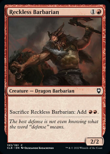 Reckless Barbarian [Commander Legends: Battle for Baldur's Gate] 