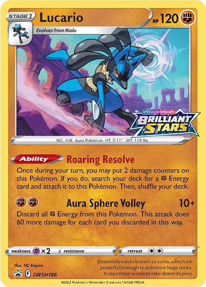 Lucario (SWSH186) (Prerelease Promo) [Sword &amp; Shield: Black Star Promos] 
