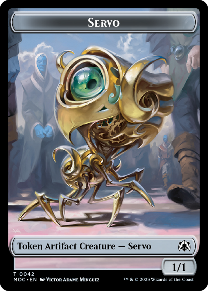 Feather // Servo Double-Sided Token [March of the Machine Commander Tokens] 