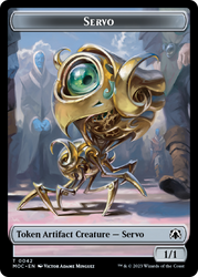Feather // Servo Double-Sided Token [March of the Machine Commander Tokens] 
