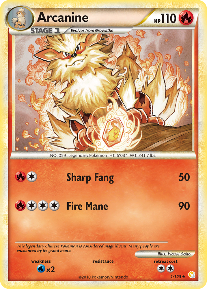 Arcanine (1/123) [HeartGold &amp; SoulSilver: Base Set] 