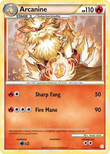 Arcanine (1/123) [HeartGold &amp; SoulSilver: Base Set] 