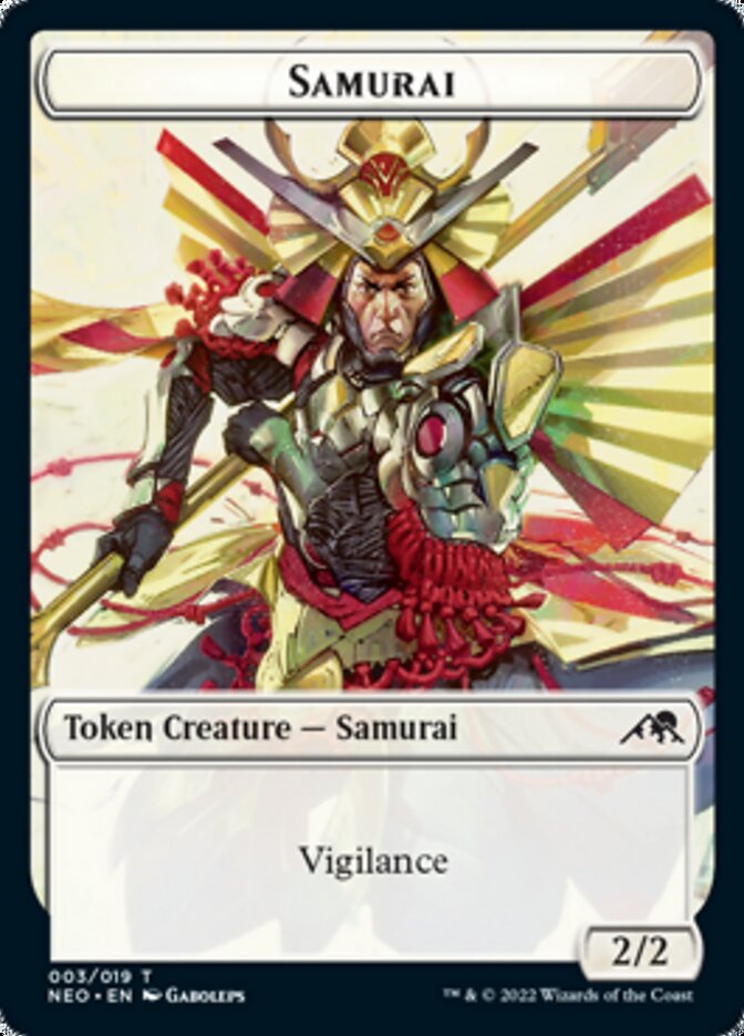Samurai // Spirit (009) Double-Sided Token [Kamigawa: Neon Dynasty Tokens] 