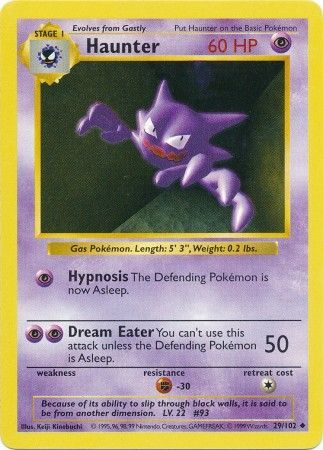 Haunter (29/102) [Base Set Shadowless Unlimited] 