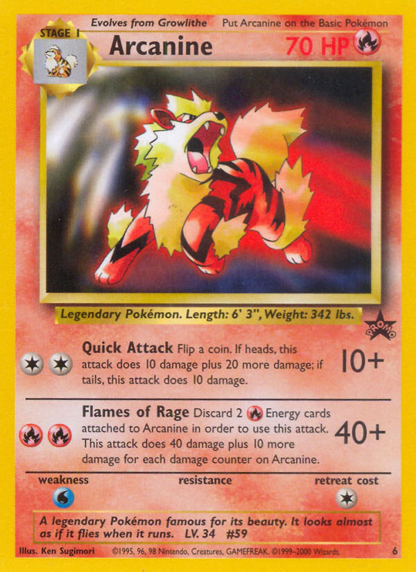 Arcanine (6) [Wizards of the Coast: Black Star Promos] 