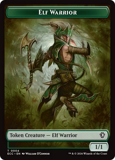 Elf Warrior (0004) // Plant (0005) Double-Sided Token [Lorwyn Eclipsed Tokens]