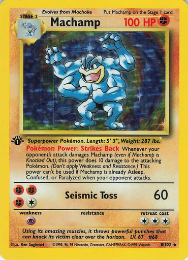 Machamp (8/102) (Shadowed Border) [Base Set 1st Edition] 