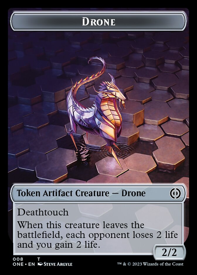 Rebel // Drone Double-Sided Token [Phyrexia: All Will Be One Tokens] 