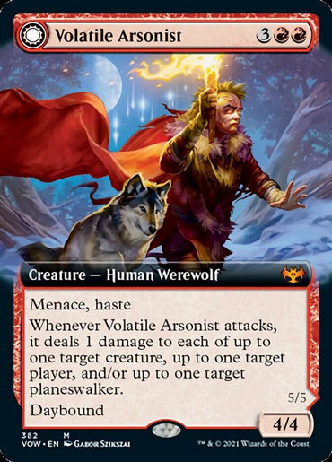 Volatile Arsonist // Dire-Strain Anarchist (Extended Art) [Innistrad: Crimson Vow] 