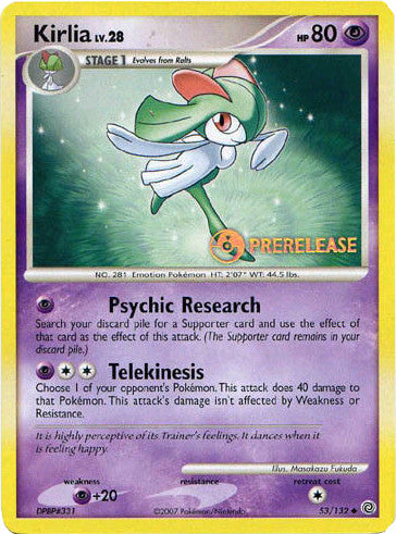 Kirlia (53/132) (Prerelease Promo) [Diamond &amp; Pearl: Black Star Promos] 