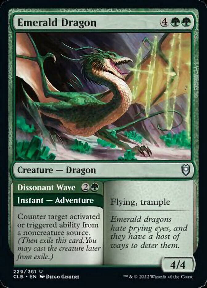 Emerald Dragon // Dissonant Wave [Commander Legends: Battle for Baldur's Gate] 