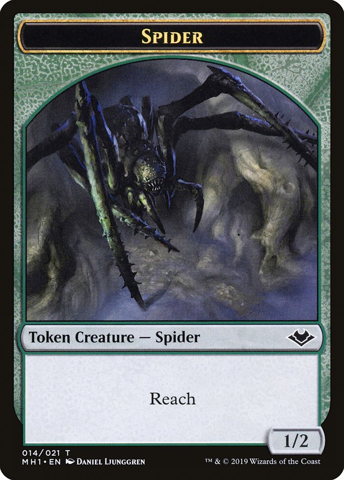 Zombie (007) // Spider (014) Double-Sided Token [Modern Horizons Tokens] 