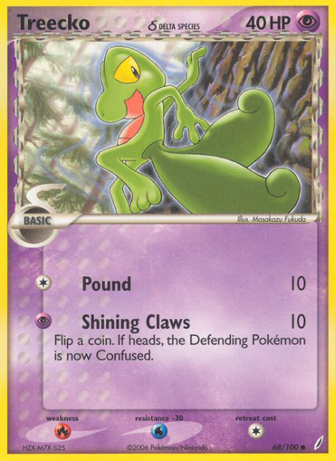 Treecko (68/100) (Delta Species) [EX: Crystal Guardians] 