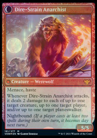 Volatile Arsonist // Dire-Strain Anarchist [Innistrad: Crimson Vow Prerelease Promos] 