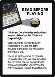 Corpse Knight Reminder Card (Knights' Charge Brawl Deck) [Core Set 2020 Tokens] 
