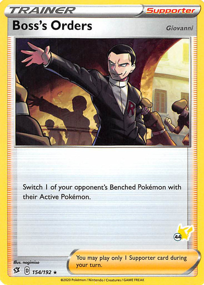 Boss's Orders (154/192) (Pikachu Stamp #44) [Battle Academy 2022] 